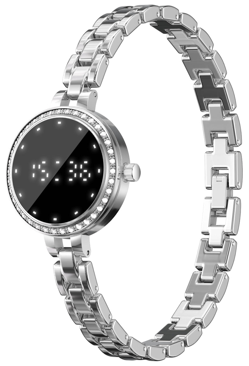 Smart Watches for Women Elegant Fitness Tracker Heart Rate Sleep Tracker Menstrual Cycle/Message/Call Reminder Remote Camera Sports Modes Smartwatch for Ladies iOS/Android silver