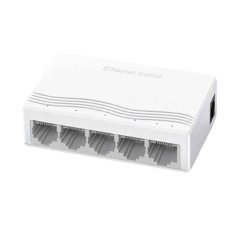 5 Port Gigabit Ethernet Switch, Unmanaged Network Switch, White | 10/100/1000Mbps Plug and Play Ethernet Splitter Hub, Compact White Fanless LAN Hub for Desktop, Home Office, Gaming and TV 5 port