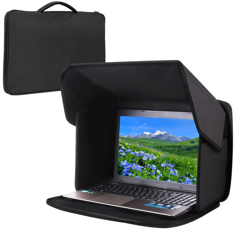 Laptop Sun Visor & Privacy Screen for 16" Laptop, Briefcase | Anti-glare, privacy screen, portable – perfect for outdoor work, travel, and protecting 16" laptop displays.