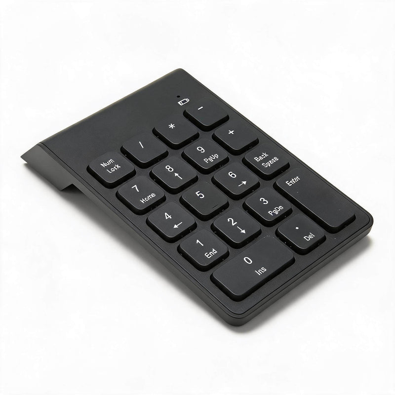 2.4G Wireless Numeric Keypad with Chocolate Keys, 18 Keys Plug and Play Number Numpad for Bank Accountant, Ergonomic Slim Design, USB 2.4GHz