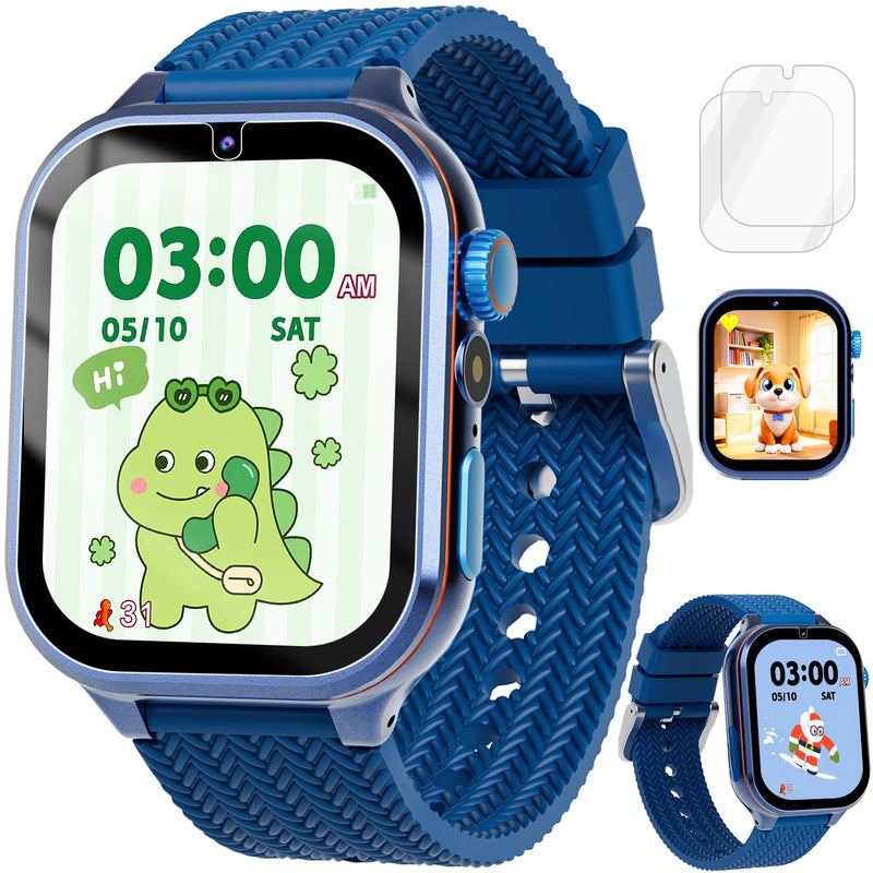 MOMILLA Kids Watch Kids Toys, 1.69'' Smart Watch with 180+ Learning Games | Kids Digital Watch, Toddler Toys with Video Camera Music Pedometer, Birthday Gifts for 3 4 5 6 7 8 9 10 Year Old Boys Blue
