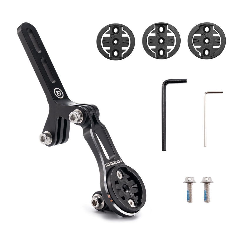 ROCKBROS Out Front Mount Compatible with Garmin Bryton Wahoo Adjustable | M5 Mounting Holes,Flat-Bar Bike Compatible,Adjustable Viewing Angle,Aluminum Alloy,Lightweight