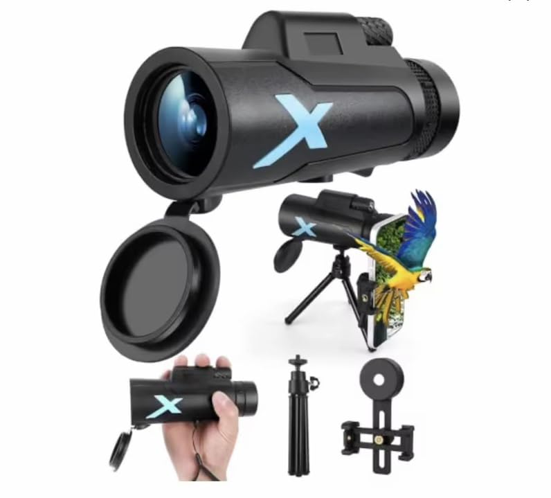 12x50 High Power HD Monocular Telescope with Phone Adapter