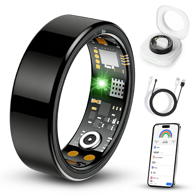 BENIO Gen4 Smart Ring Health & Fitness Tracker Step Counting | 2026 Upgraded,for Women Men, Waterproof, Heart Rate,Blood Oxygen,Sleep Monitoring,Step Counting,No Subscription Black 10#