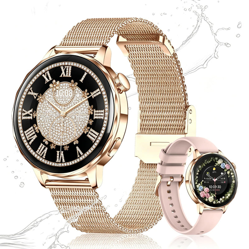 Smart Watch for Women with Bluetooth Calling, 1.27" AMOLED Touchscreen, IP68 Waterproof Fitness Tracker with Heart Rate & Sleep Monitor, 100+ Sports Modes for Android & iPhone