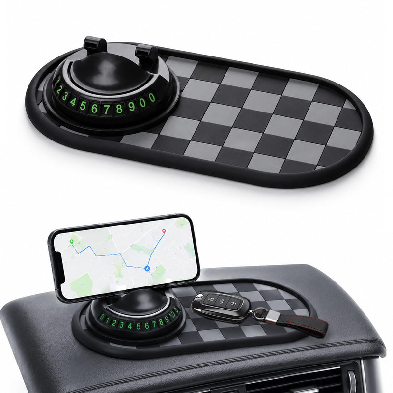 Car Buddy Dashboard,3 in 1 Dashboard Grip Pads for Phones,Anti Slip Mat for Car Dashboard,Multi Functional Support Anti Slip Pad for Phones Sunglasses Keys Gadgets(Gray + Black)
