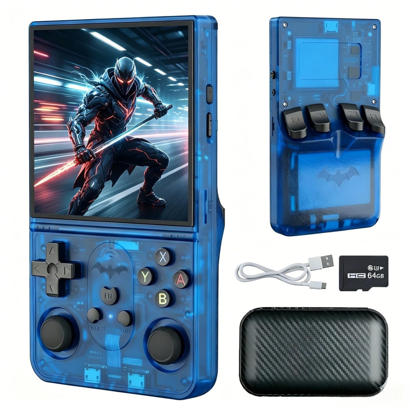S600 Retro Gaming Console, Handheld Game Console with Games | 4.0" 720x720 IPS Display, 22,000+ Built-In Games, 4000mAh Battery, 64GB Storage for Gaming, Travel & Gifts Blue 64 GB