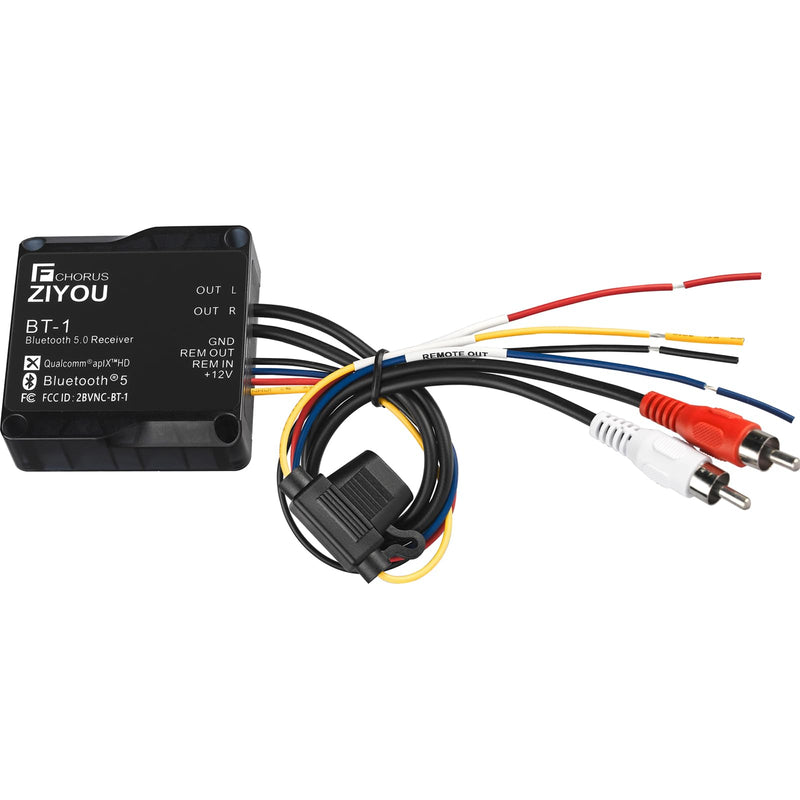BT-1 IPX7 Bluetooth Receiver aptX HD Dual RCA Marine Vehicles | BT-1 Compatible With iOS & Android, Versatile For All Uses, Waterproof, Durable & Easy To Install.