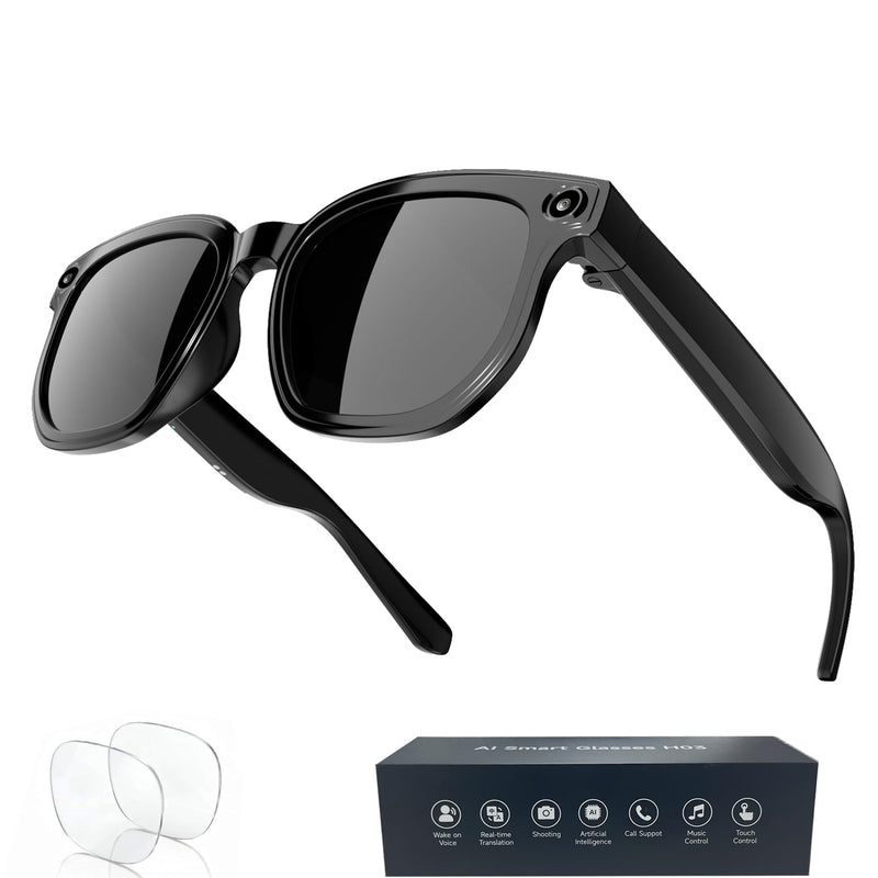 Ithywat AI Translation Glasses 30+ Languages Real-Time 8MP Camera 16GB | HD Stabilized Camera. Dual-core WiFi+BT5.3. AI Voice Assistant and Object Recognition.