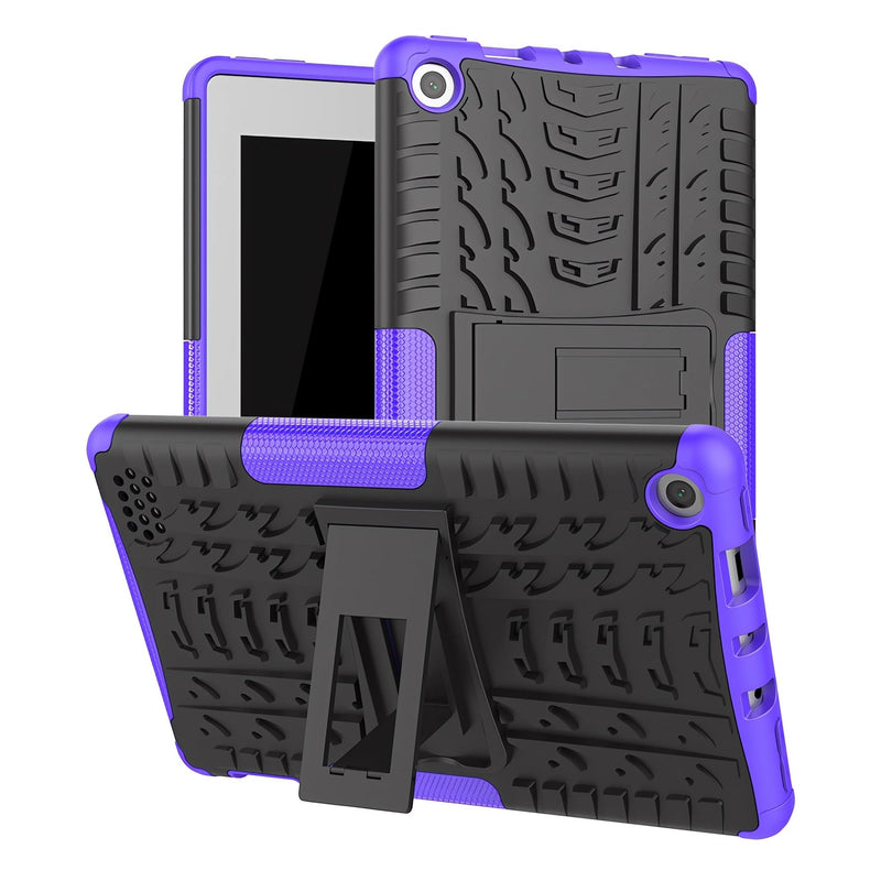 for FlRE 7/7 Kids Tablet case 9th 7th Generation 2019 2017 Kickstand Heavy Duty Shockproof Cover (Purple) Purple 9th/7th Gen 2019 2017