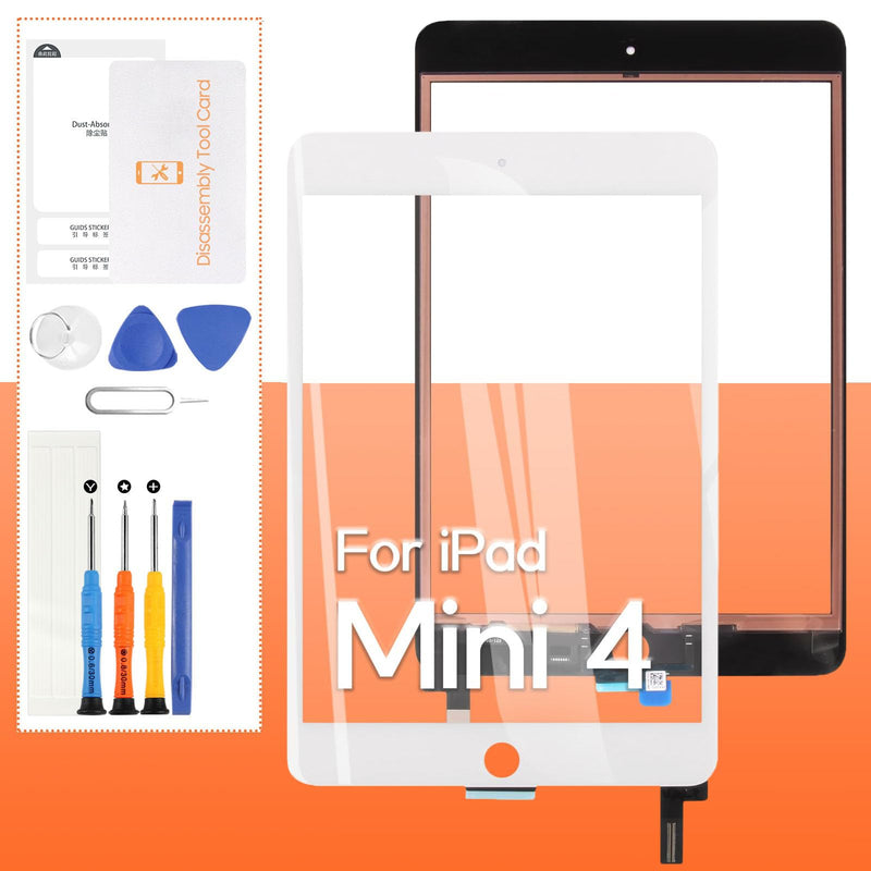 Touch Screen Replacement for iPad mini 4 A1538, A1550 7.9",for iPad mini 2014 Touch Screen Panel Digitizer Screen Replacement Repair Kits (White) White