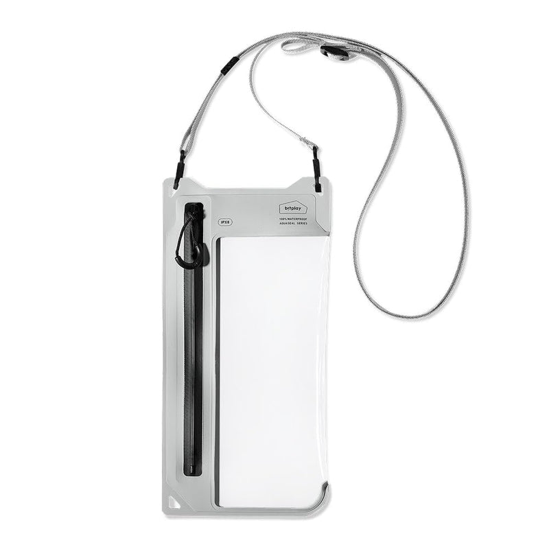 bitplay AquaSeal IPX8 2 Way Waterproof Phone Pouch, Outdoor Dry Bag with Adjustable Lanyard for Universal Phone Case, Horizontal and Vertical Wear, Cement Grey Dual-Orientation