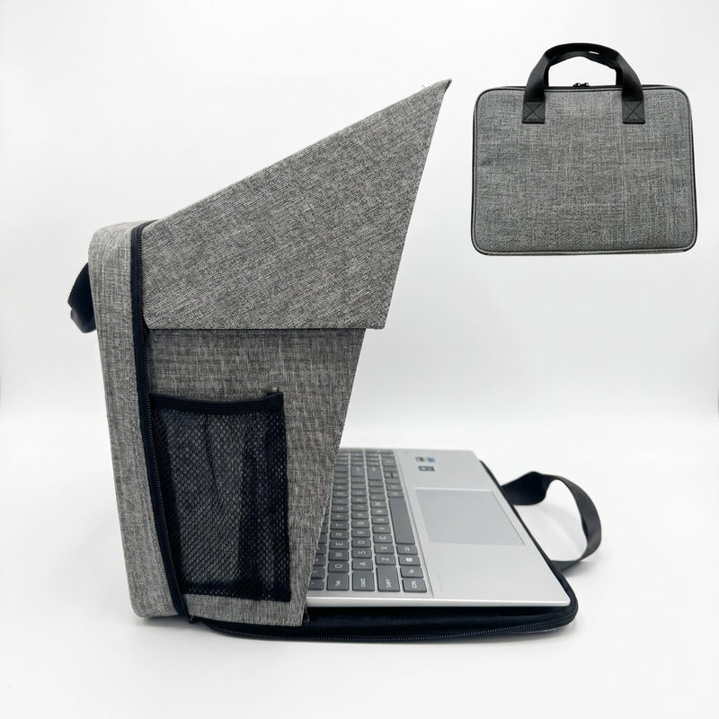 Laptop Sun Shade Carry Case & Privacy Shield Fit 12-16 Inch Working Outside | anti glare screen protector privacy shade laptop tent sleeve portable & foldable for outdoor/travel Gray MacBook, HP, Surface