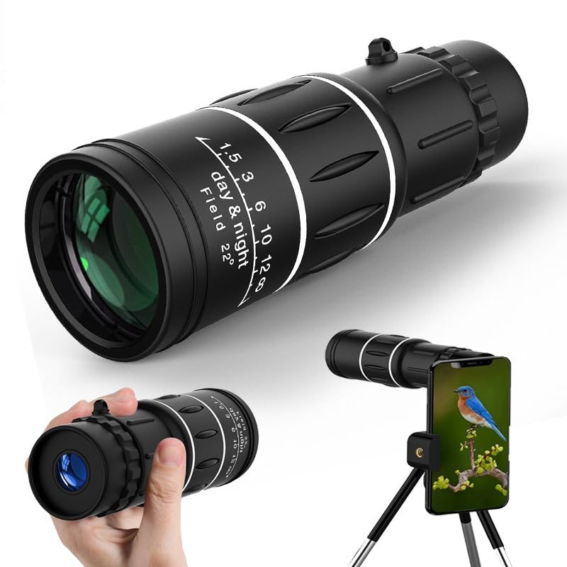 8X Monocular Telescope, Compact Portable Monocular with FMC Multi-Coated Lens, Lightweight Handheld Telescope for Bird Watching, Camping, Hiking
