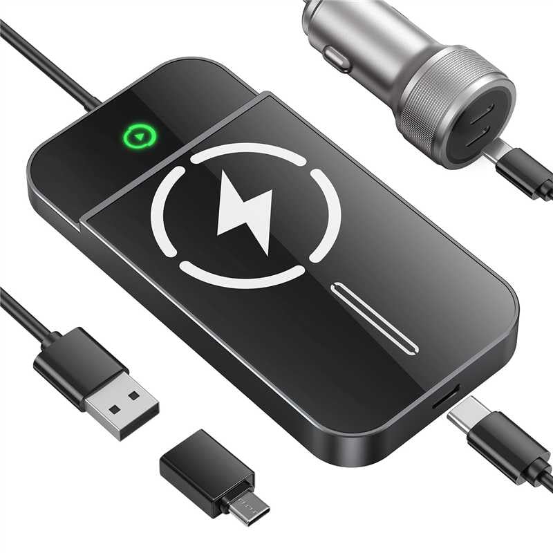 Wireless CarPlay Adapter with Magnetic 15W Fast Charging for iPhone 17/16/15/14/13/12 Series – Wired to Wireless CarPlay Converter, Auto-Connection Plug & Play 4.65 inches