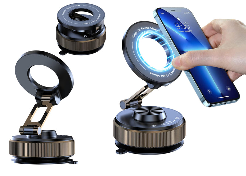Phone Holder for car 360° Adjustable Vacuum Phone Holder | Phone stand Compatible with iPhone 16 Pro Max, 17, 15, 14, 13, and 12 Plus Various mobile phone models