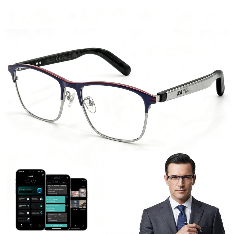 AI Translation Glasses, Bluetooth Smart Glasses with Photochromic Lenses | 164-Language Real-Time Translation, Open-Ear Audio, Voice Assistant, Travel, Business, Daily Wear