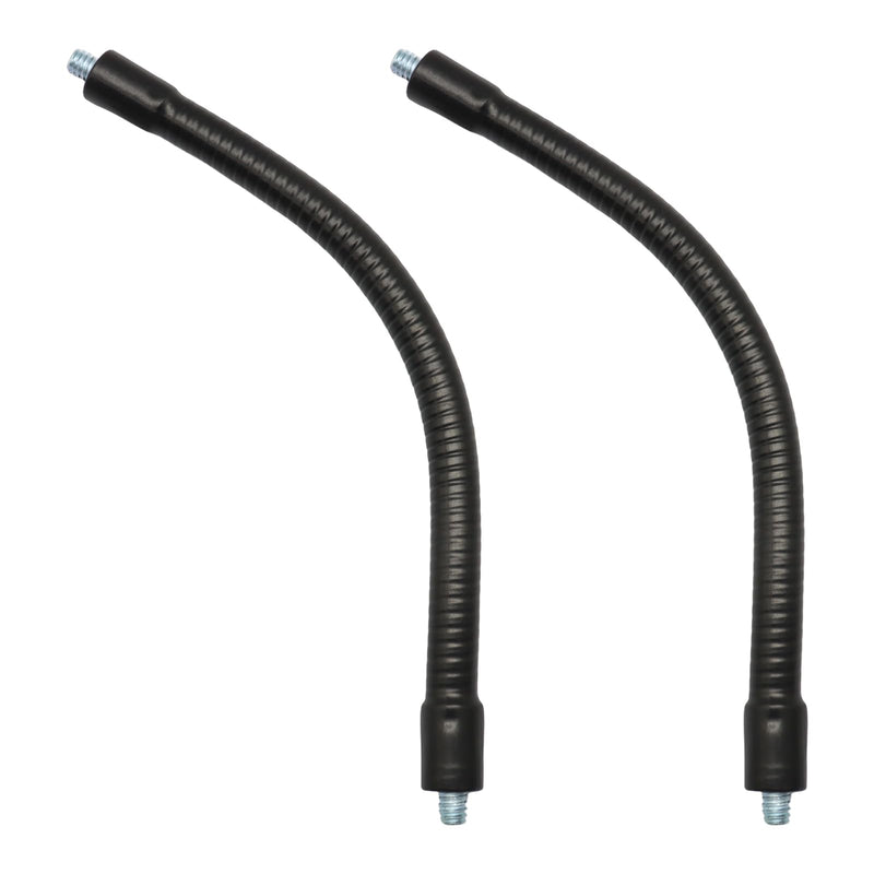 2 Pack Gooseneck, 8 Inch Flexible Arm, 1/4"-20 Male to Male | Metal Extension Tube, For Action Camera, Phone, Microphone, Tripod, LED Light, Black