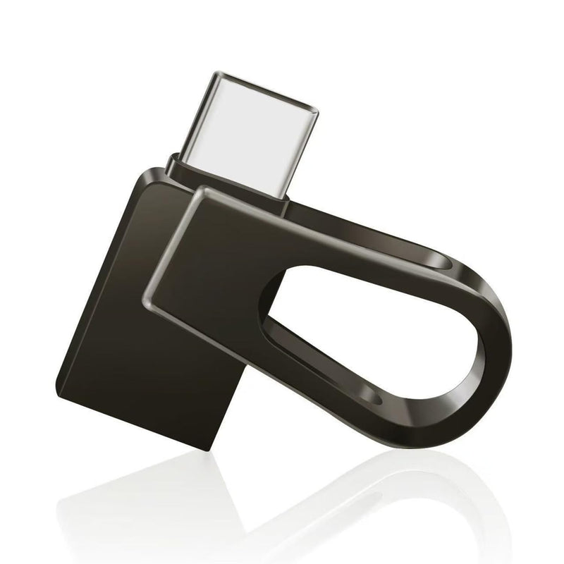 512GB Dual USB 3.2 Gen 1 Type-C Jump Drive, Champagne Silver Rotatable Metal Thumb Drive, Fast Transmission, Safely Store Your Cherished Digital Memories Anytime-Black black