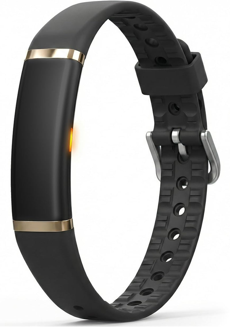 FITVII Screenless Fitness Tracker for Women Men, Health and Fitness Wearable with 24/7 Heart Rate, Blood Pressure and HRV Sleep Monitor, Subscription Free Activity Tracker for Android & iPhone Black
