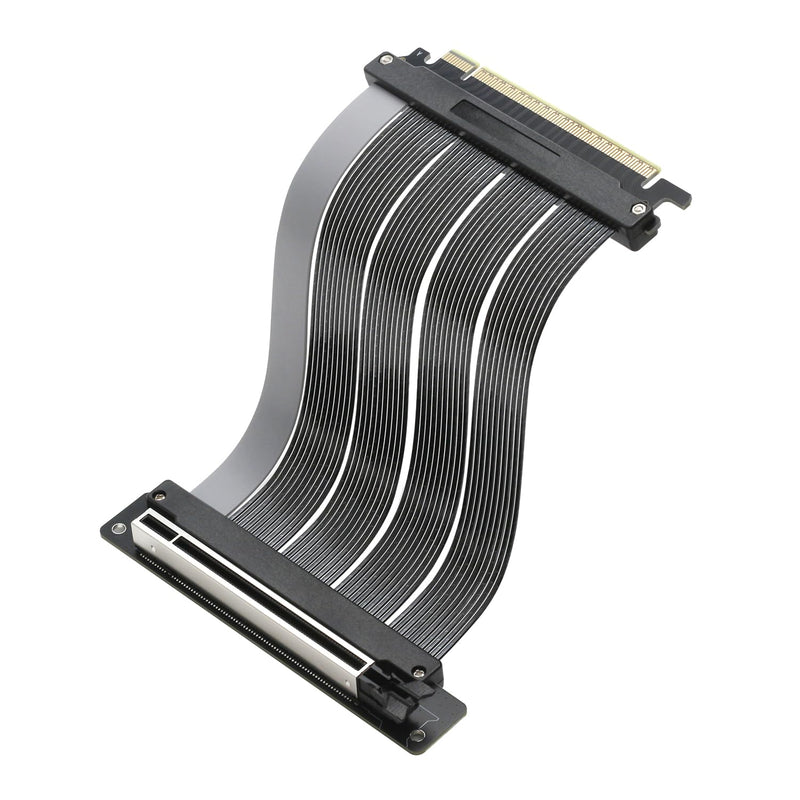 PCIe 5.0 X16 Riser Cable Graphics Card Extension Cable, Vertical Mount GPU Riser Cable for PC Case, Support PCI Express 5.0/4.0/3.0, High-Speed Shielded Flex Ribbon (20CM,Right angle-90 degrees) Right angle-90 degrees 20CM