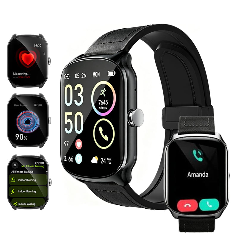 Smart Watch for Men,1.87" HD Touchscreen, Alexa Built-in, Fitness Tracker with Heart Rate/Sleep, Multi-Sport Modes Pedometer, Bluetooth Calling Smartwatch for Android/iOS for Daily Workout Black