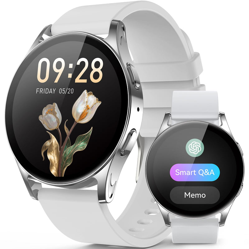 Smart Watch for Women Men with GPT, 1.32" AMOLED Fitness Tracker with Heart Rate/Sleep/SpO2 Monitor, Waterproof Smartwatch for Android/iPhone Phones