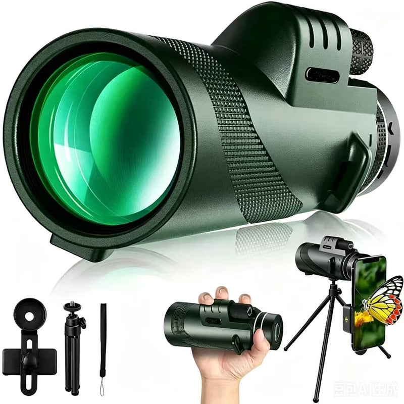 High Power HD Monocular Telescope - Green