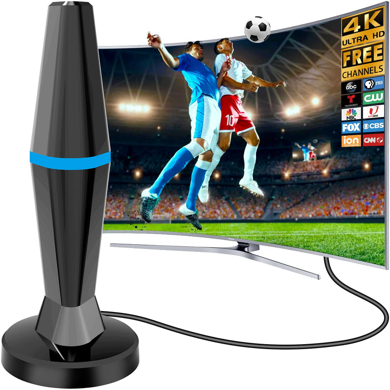 TV Antenna for Smart TV Indoor, TV Antenna for Local Channels | 360° omnidirectional long-range reception, plug-and-play with 10ft coax cable, supports all TVs for clear 4K 1080p US-BV15601