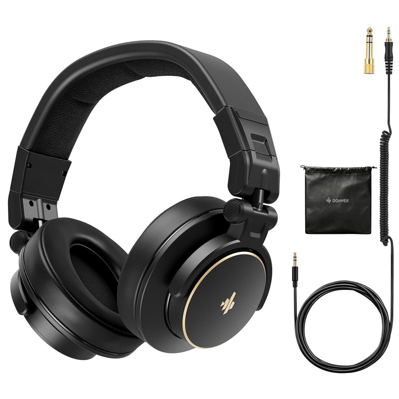 Donner MH1 Monitor Headphones for Electronic Drum Set, Drummer Headphones for Electric Drum Kit, Wired Audio Isolation Headphones for Recording