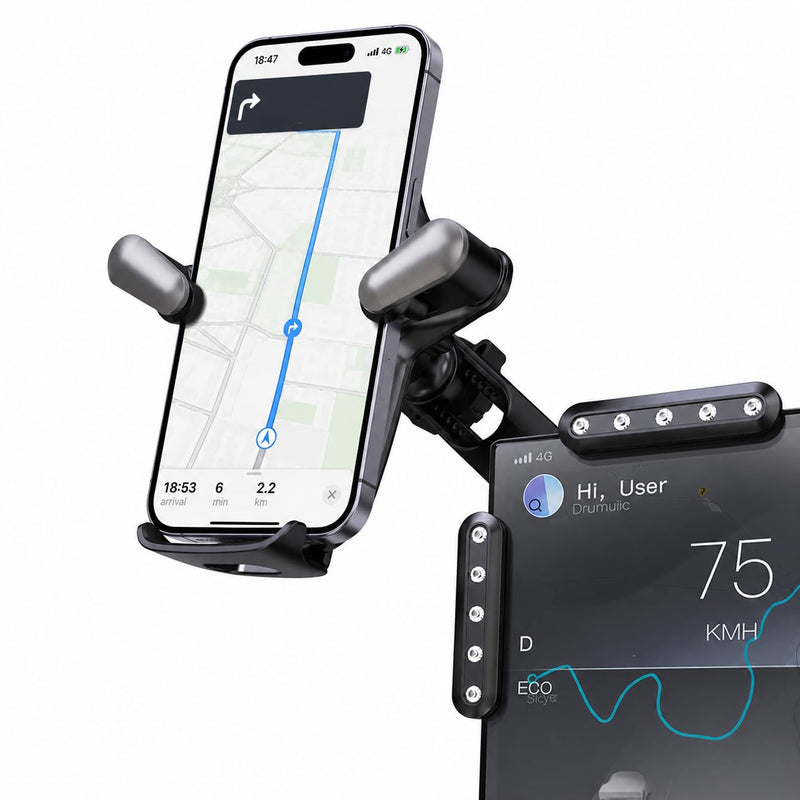 TFORESTER Tesla Phone Mount for Model Y/Model 3 / Model S/Model X/Cybertruck, Adjustable Car Phone Holder for Tesla Screen, Stable Cell Phone Mount with Clamp Design,-Gray 7.2 Gray