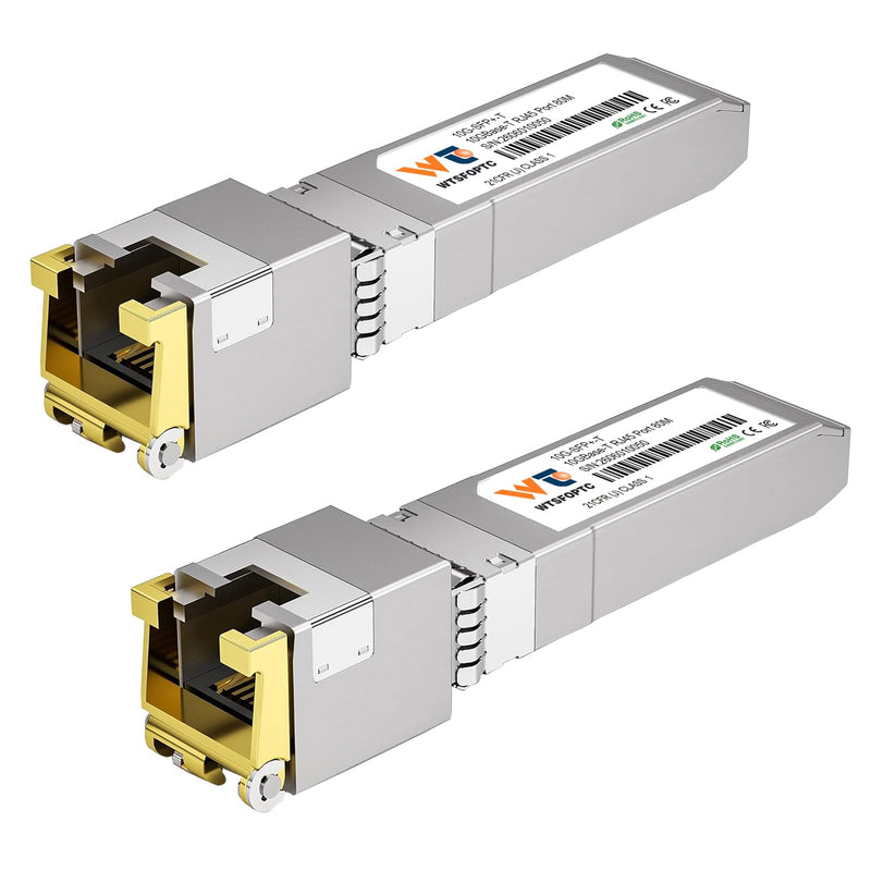 80-Meter 10G SFP+ to RJ45 Module 2 Pack, 10GBase-T Copper Transceiver | SFP to RJ45 CAT.6a/7 for 1G/2.5G/5G/10G, Compatible with Cisco, Ubiquiti, Netgear, Mikrotik Open Switch (Not for Intel) 2 Pack)10G-T: 80m