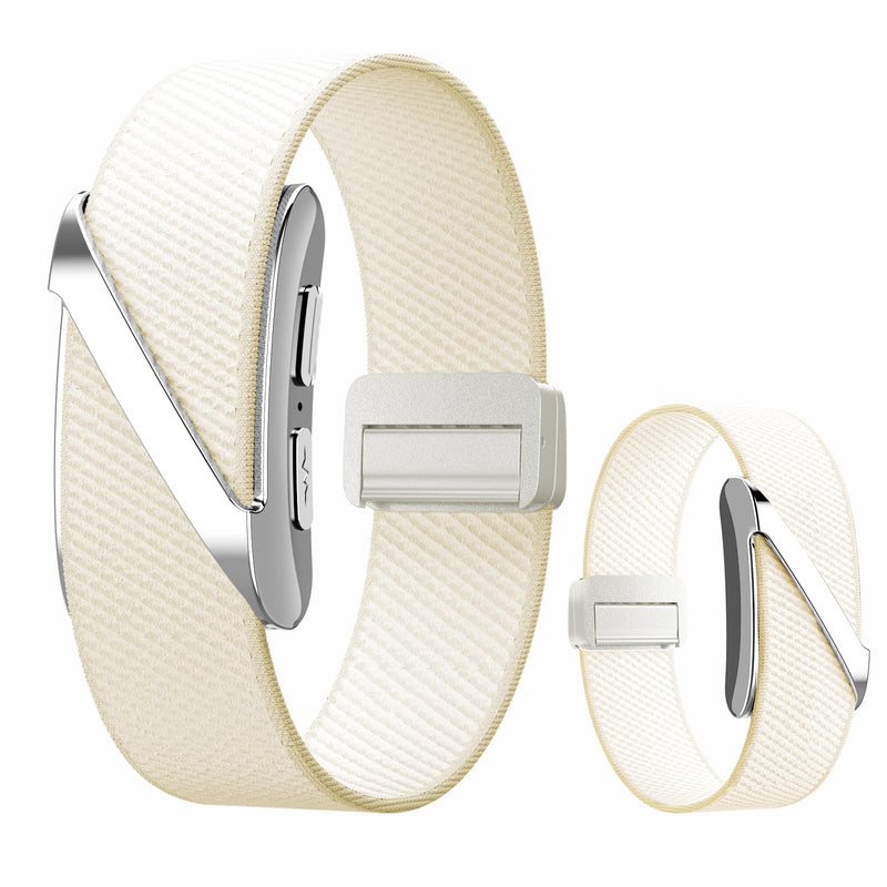 Screen-Free Fitness Tracker Smart Band No Display Health Bracelet | Heart Rate Monitor Sleep Tracking Fall Detection Alert and SOS Lightweight Smart Bracelet for Women Men Android iOS BEIGE
