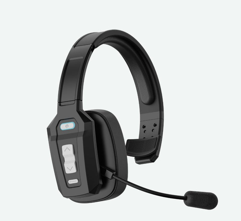 Single Ear Bluetooth Headset, AI Noise Cancelling Trucker Headset with Mute, Bluetooth 5.3, 60H Battery for Driver, Office & Cell Phone White