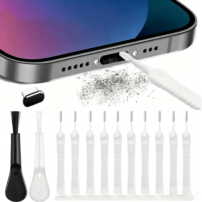 13Pcs Phone Cleaning Kit, Anti-Clogging Mini Brushes for Charging Port, Speaker, and Keyboard, Multifunctional Electronics Cleaner Tool