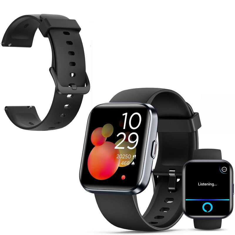 Quican Smart Watch for Men Women with Extra Silicone Watch Band Replacement