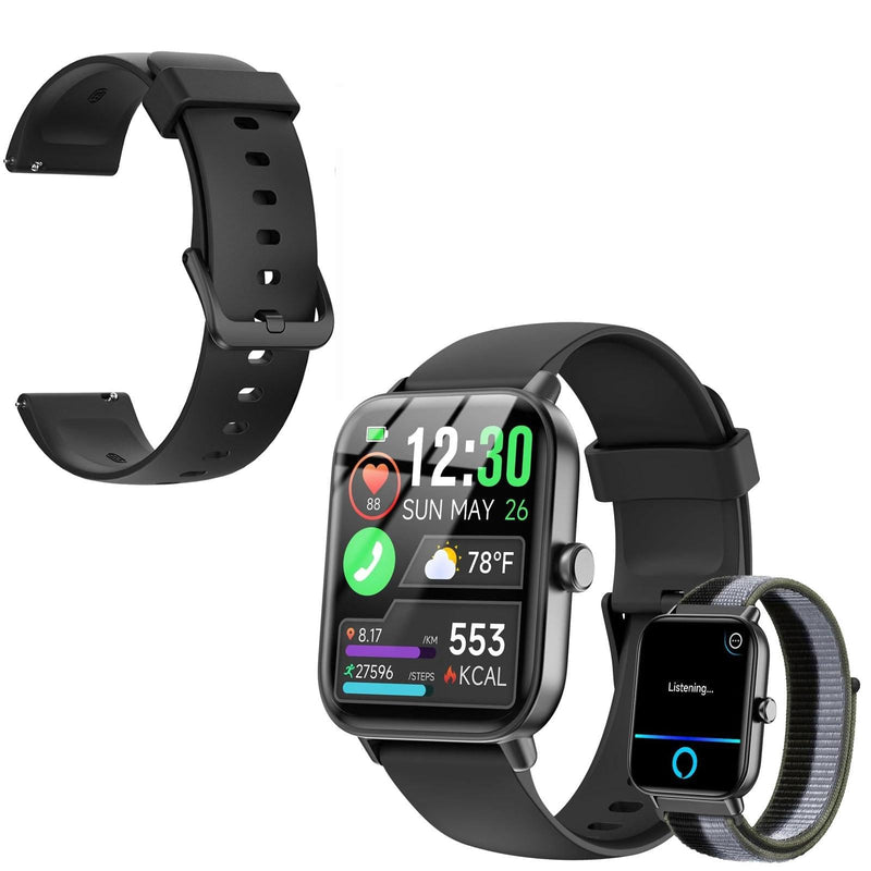 Smart Watches for Women/Men with Extra Silicone Watch Band Replacement
