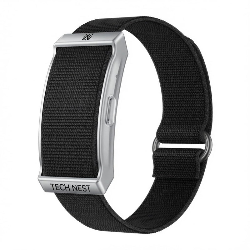 Screenless Health Fitness Tracker for Men Women Activity Watch 24/7 Heart Rate Blood Pressure Sleep HRV Monitor Step Counter Smart Bracelet No Screen Long Battery Life Black