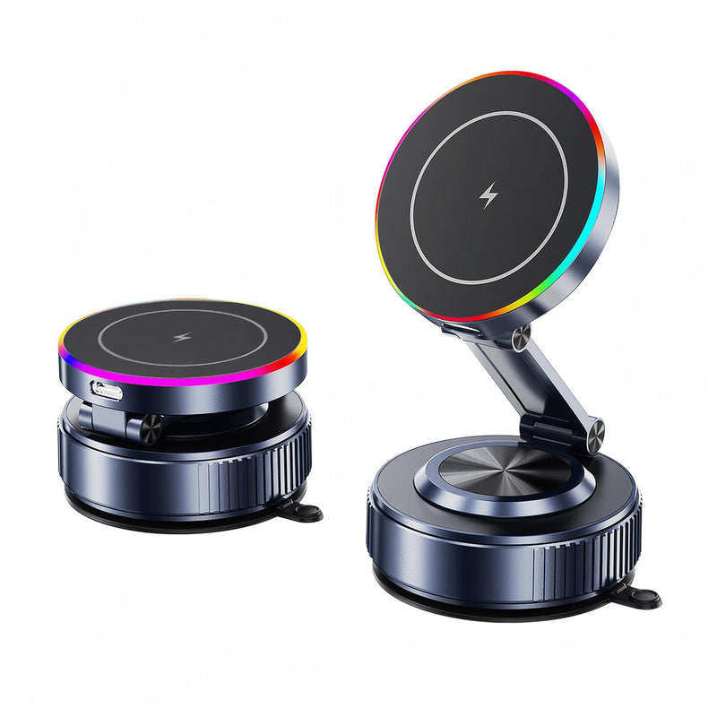 for MagSafe Car Mount Charger, 15W Magnetic Wireless Car Charger, 360° Adjustable Car Phone Holder, Strong Magnetic, Vacuum Magnetic Phone Holder with Nano Adhesive Base for iPhone 17-12 & Android