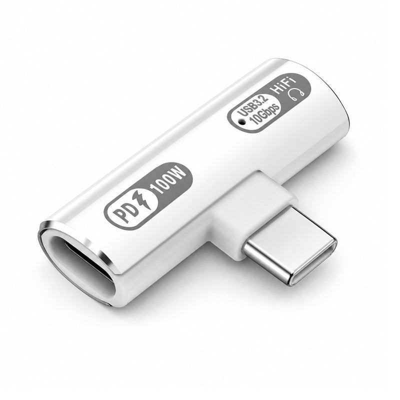Dual USB C Splitter Adapter with 100W Fast Charging 2 in 1 Type C Splitter Headphones and Charging 10Gbps Date UsbC Splitters Adapter for TypcC Phone Pad Computer Headphone and most TypcC Devices