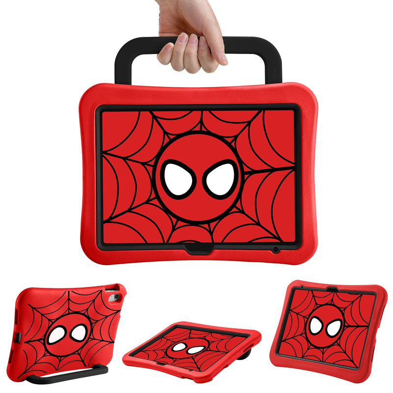 Kids Case for iPad (A16) 11th /10th Gen 10.9''with Adjustable Stand Handle | Light Weight EVA Shockproof Case with Adjustable Handle, Kids Friendly Cover with Kickstand for iPad 11th /10th Red-black
