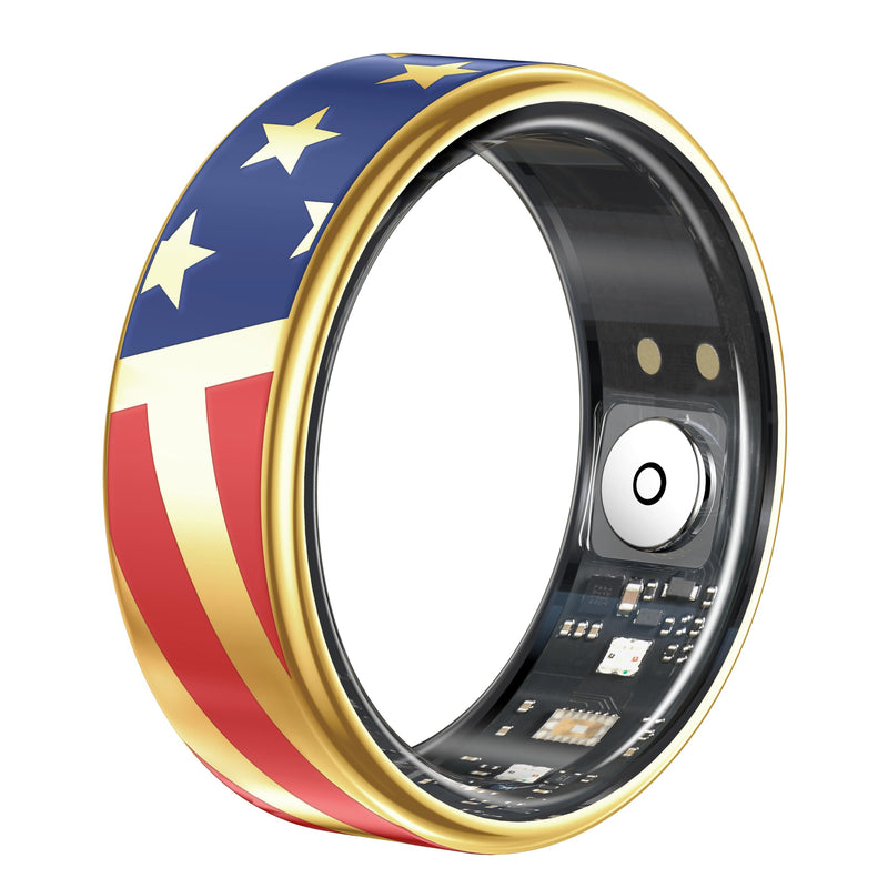 Smart Ring for Women, Health Fitness Trackers Ring | 5ATM & No Subscription Fee, Sleep, Heart Rate, Women's Health, Stress Monitoring, iOS & Android Gold 8