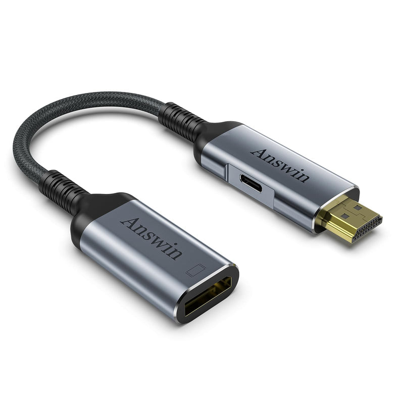 HDMI to DisplayPort Adapter Uni-Directional 4K@60Hz 2K@144Hz 1080P | HDMI Source to DisplayPort Monitor Compatible with PC Graphics Card Laptop Xbox One/360/NS/PS5/Mac Mini Support
