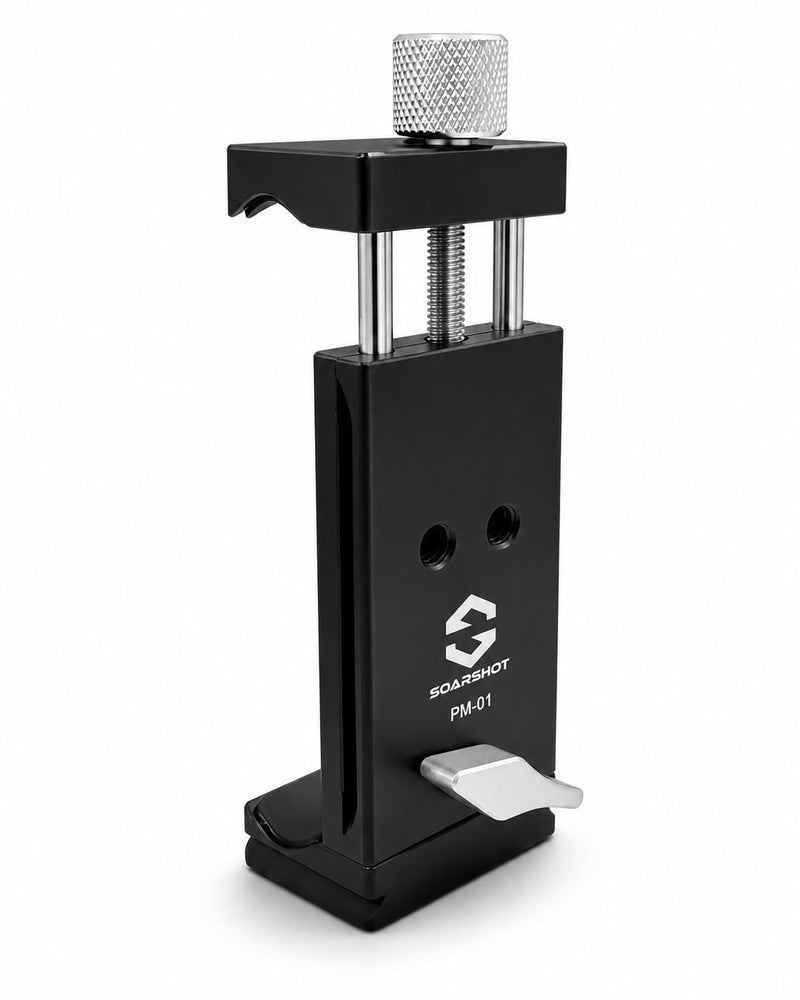 Full Metal Tablet Tripod Holder, Adjustable iPad Mount | Arca-Swiss Dovetail, 1/4"-20 Screw Mounts, Aluminum Tablet Clamp, Compatible with iPad Mini Air Pro
