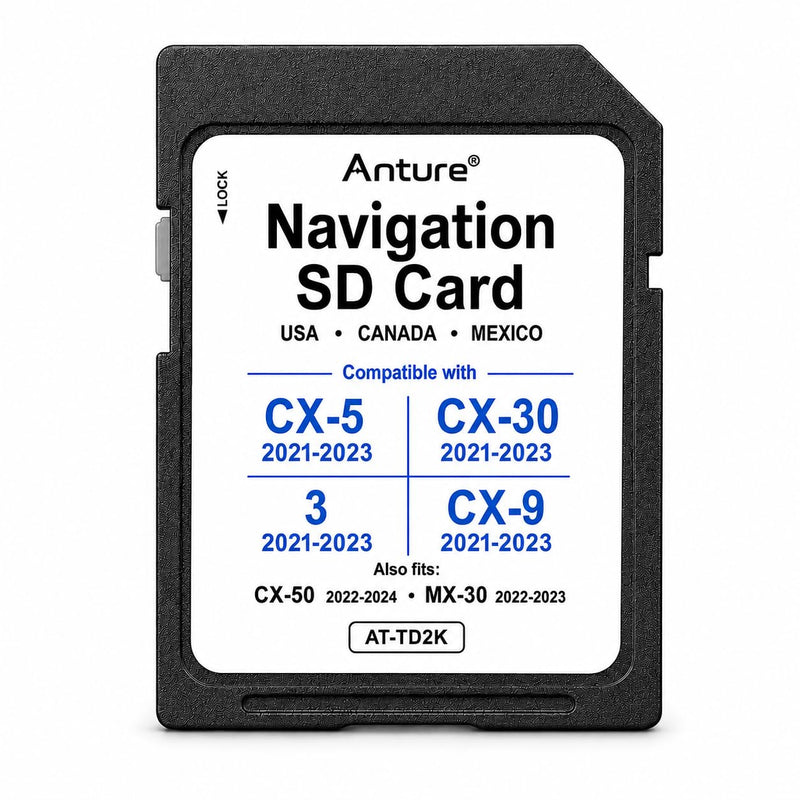 Anture Navigation SD Card for CX-5 2021-2023, 2026 Map Edition | CX-30 CX-9 2021-2023, 3 Sedan 2021-2023, CX-50 2022-2024 MX-30 2022-2023, USA CAN MEX Coverage, HUD Speed Limit Support