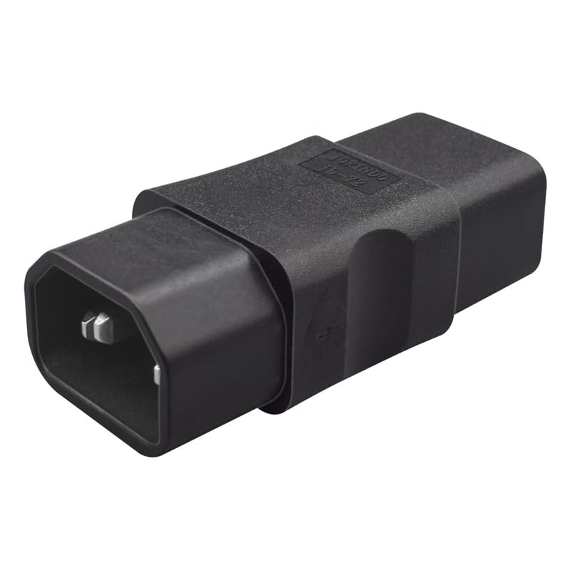 IEC 320 C14 Male to C19 Female Power Adapter, 1Pack | 10A/15A 125V/250V, 3000W Peak High Power, Straight Plug, For PDU UPS Server Industrial C14 to C19(1 Piece)