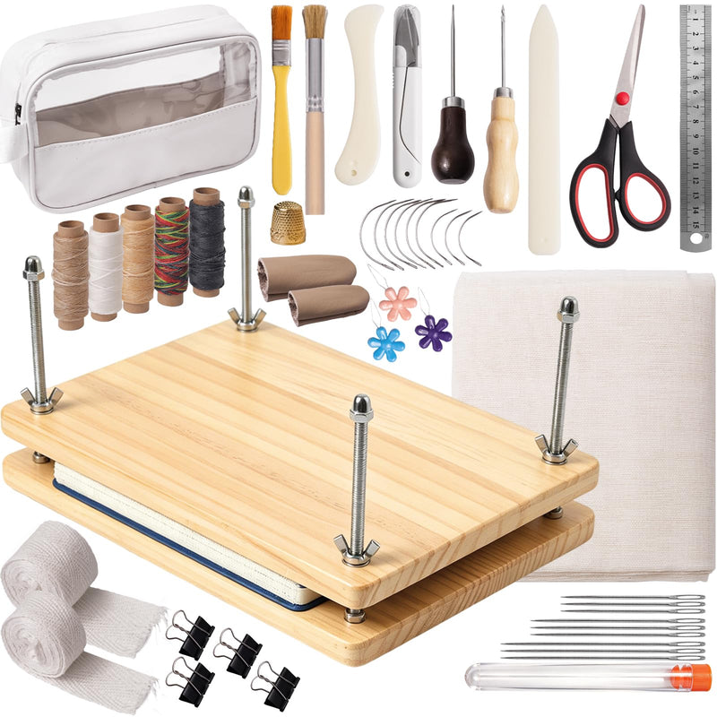 50 Pcs Book Binding Kits for Beginners - Complete DIY Kit with Tools & Instructions, 11.6 x 7.6 Inches