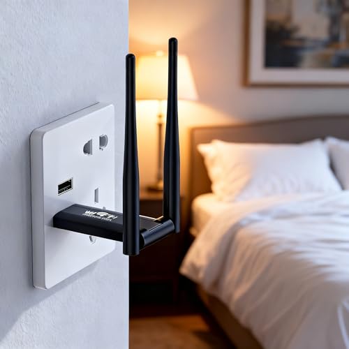 Compact USB Wireless Network Adapter WiFi for Laptop Desktop Home Office Internet Access