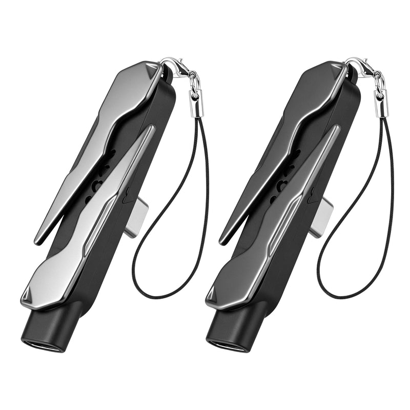 Aolcev 2Pack USB C Extender USB to USB C Adapter with Invisible Holder 240W Male to Female Adapter Extender 360° Adjustable Stand USB Type C Extender for iPhone 17 16 Pro 15 Pro Max MacBook Black