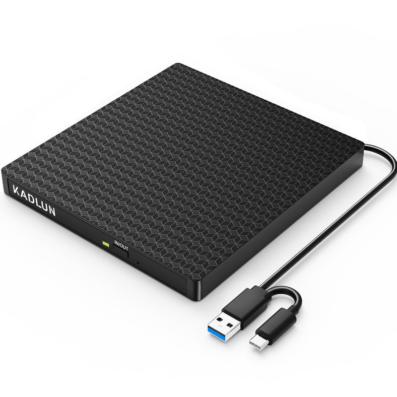 External CD/DVD Drive External USB 3.0 USB C External CD Drive for Laptop Desktop PC MacBook iMac, DVD +/-RW Burner Optical Drive External DVD Drive for Windows 11/10/8/7/XP/Linux/Vista/MacOS 5.71"x5.71"x0.75"